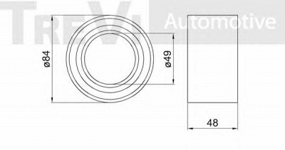 TREVI AUTOMOTIVE wb1724 -  Комплект подшипника ступицы колеса